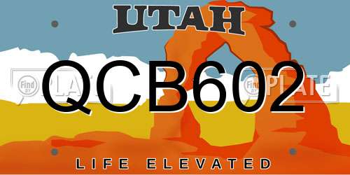QCB602 Utah License Plate