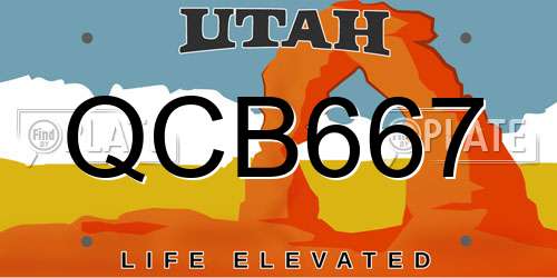 QCB667 Utah License Plate