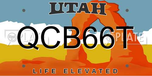 QCB66T Utah License Plate