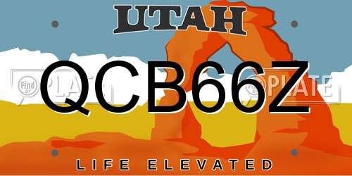 QCB66Z Utah License Plate