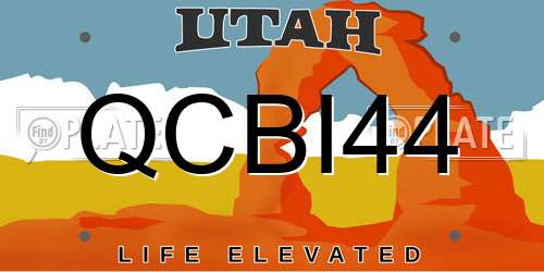 QCBI44 Utah License Plate