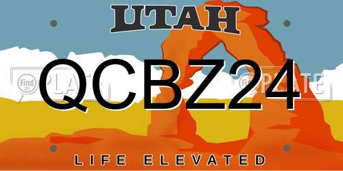 QCBZ24 Utah License Plate