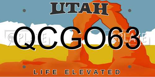 QCGO63 Utah License Plate