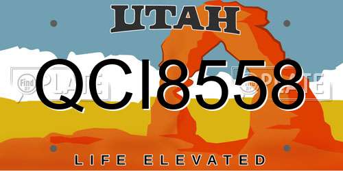 QCI8558 Utah License Plate
