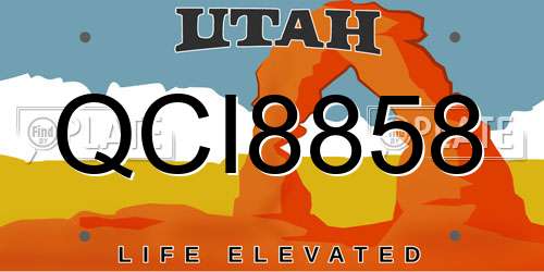 QCI8858 Utah License Plate