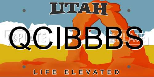 QCIBBBS Utah License Plate