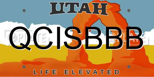 QCISBBB Utah License Plate