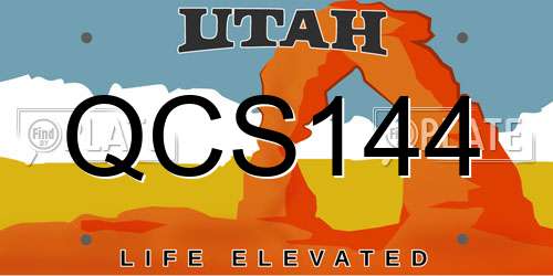 QCS144 Utah License Plate