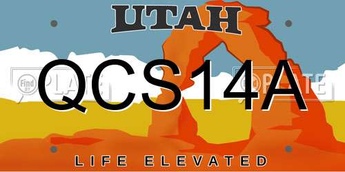 QCS14A Utah License Plate