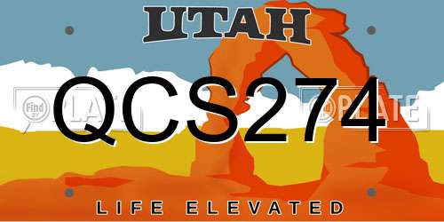 QCS274 Utah License Plate