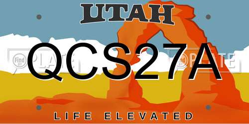 QCS27A Utah License Plate