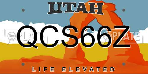 QCS66Z Utah License Plate