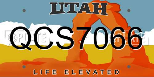 QCS7066 Utah License Plate