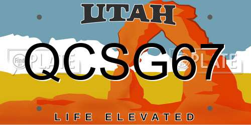 QCSG67 Utah License Plate
