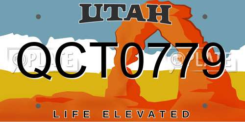 QCT0779 Utah License Plate