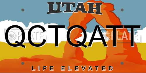 QCTQATT Utah License Plate