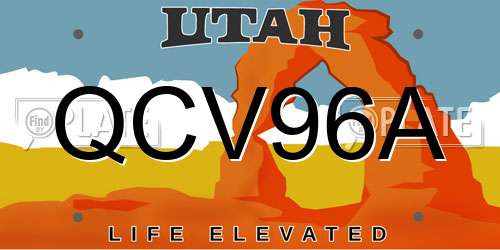 QCV96A Utah License Plate