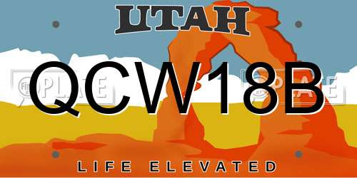 QCW18B Utah License Plate