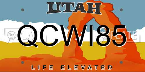 QCWI85 Utah License Plate
