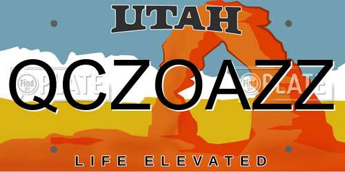 QCZOAZZ Utah License Plate