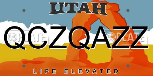 QCZQAZZ Utah License Plate