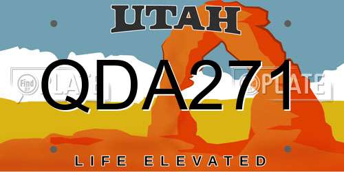 QDA271 Utah License Plate