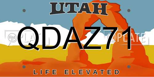 QDAZ71 Utah License Plate