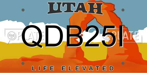 QDB25I Utah License Plate