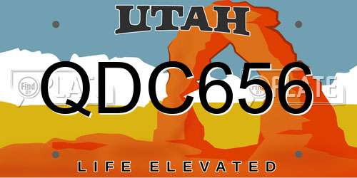 QDC656 Utah License Plate