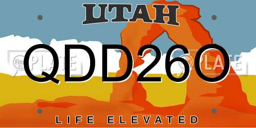 QDD26O Utah License Plate