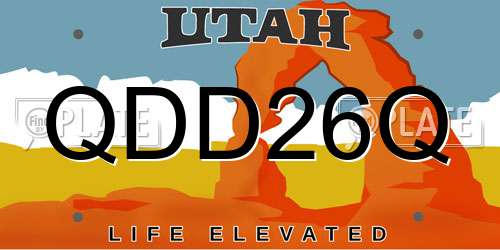 QDD26Q Utah License Plate
