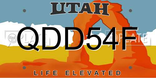 QDD54F Utah License Plate
