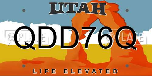 QDD76Q Utah License Plate