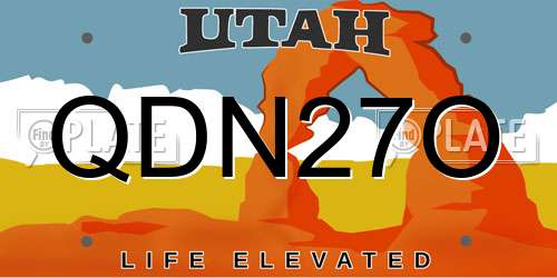QDN27O Utah License Plate