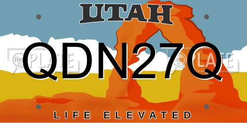 QDN27Q Utah License Plate
