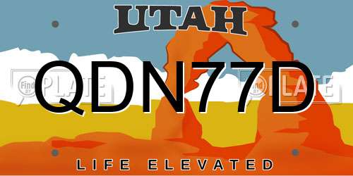 QDN77D Utah License Plate