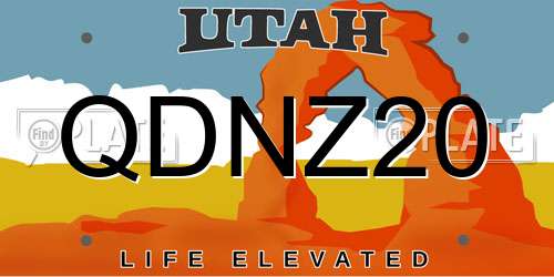 QDNZ20 Utah License Plate