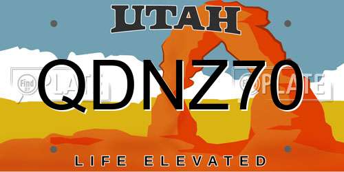 QDNZ70 Utah License Plate