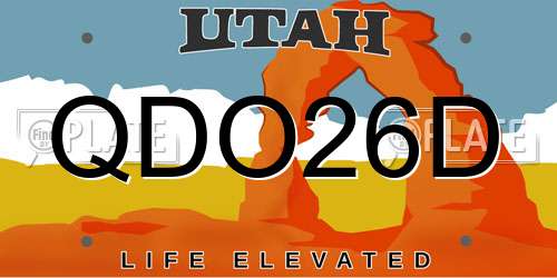QDO26D Utah License Plate