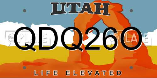 QDQ26O Utah License Plate