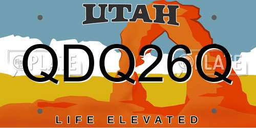 QDQ26Q Utah License Plate