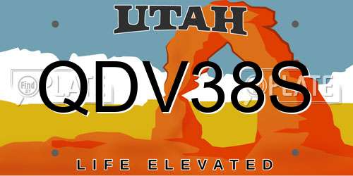QDV38S Utah License Plate
