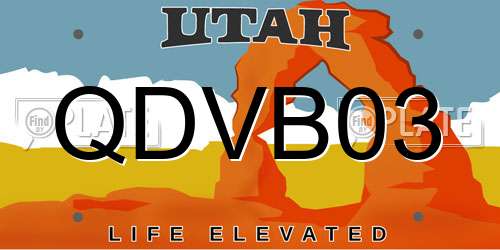 QDVB03 Utah License Plate