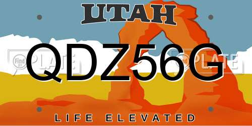 QDZ56G Utah License Plate