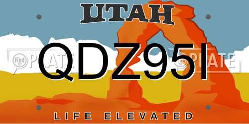 QDZ95I Utah License Plate