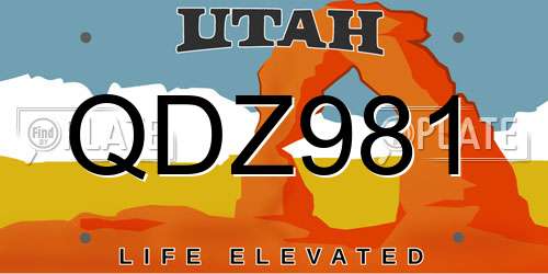 QDZ981 Utah License Plate