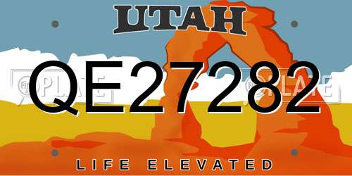 QE27282 Utah License Plate