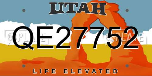 QE27752 Utah License Plate