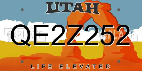 QE2Z252 Utah License Plate
