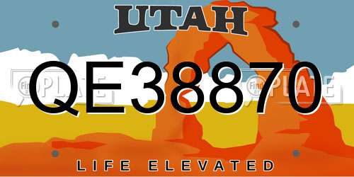 QE38870 Utah License Plate